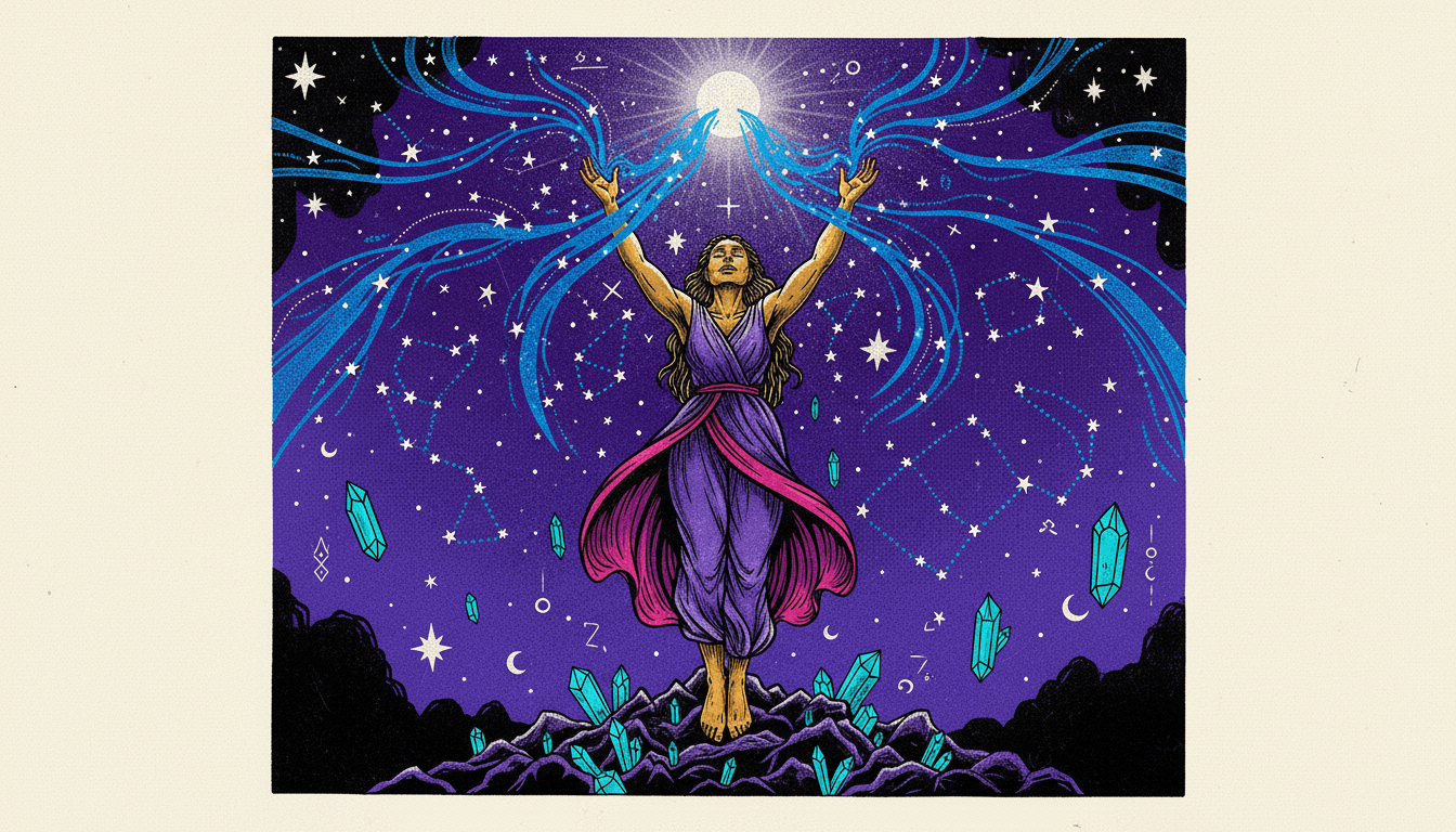 Cosmic birth chart with rising sign ascendant highlighted on the eastern horizon