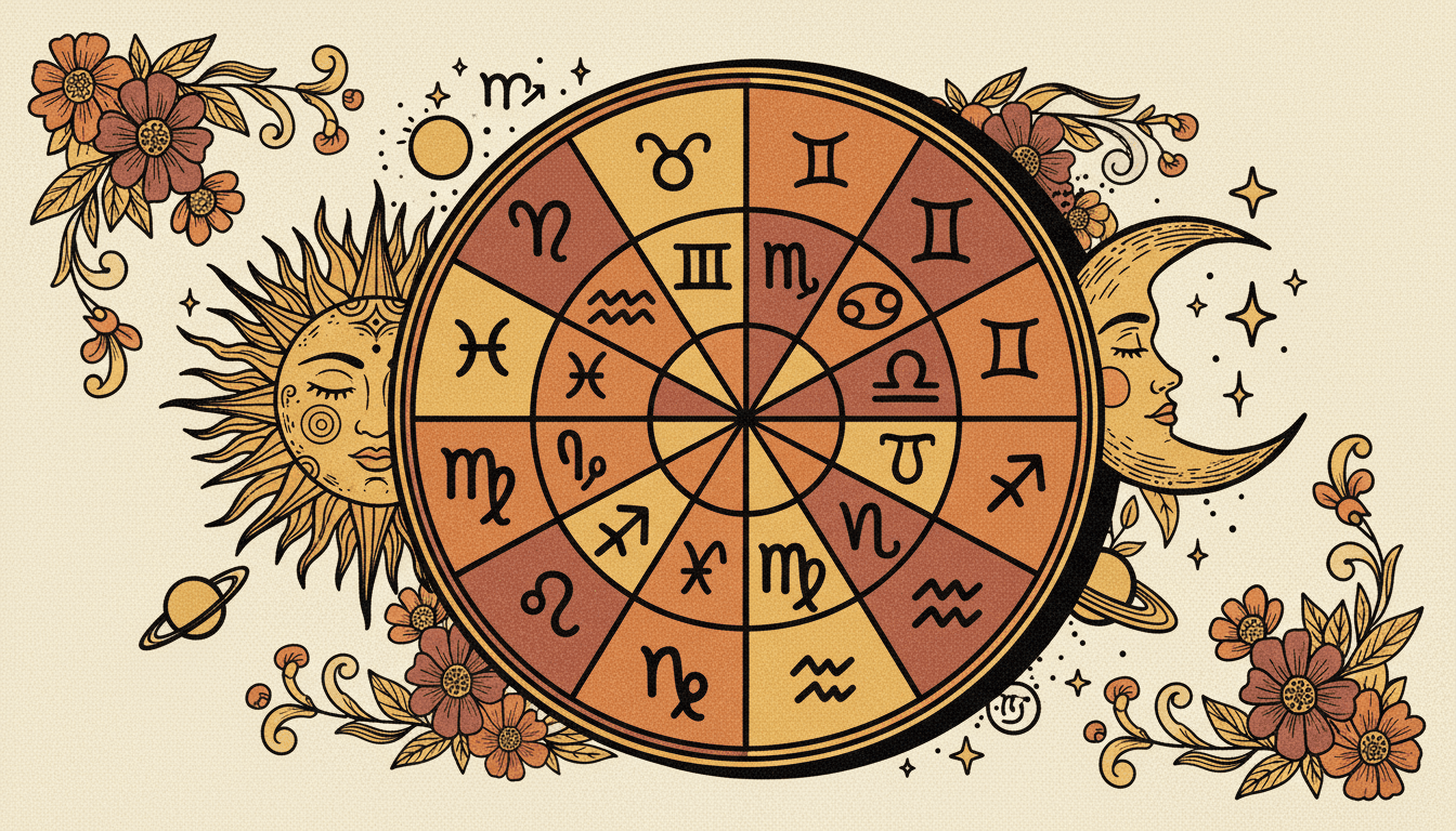 Astral chart with planets positioned against cosmic starfield