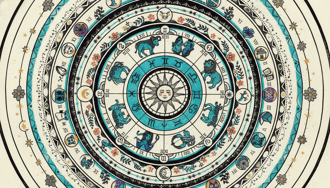 Comparison of astro chart and natal chart wheels side by side with planetary positions